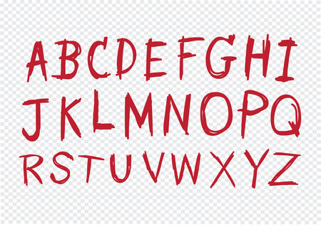 Hand drawn letters font written with a penのイラスト素材