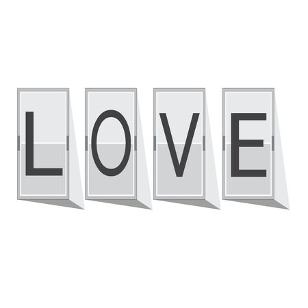 Love Font on mechanical panel letters. Typography, font, type vector for Happy Valentines dayのイラスト素材