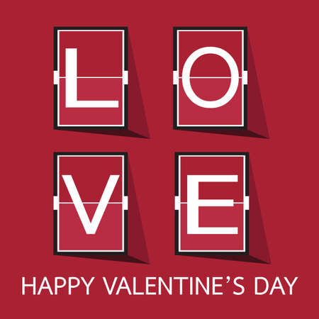 Love Font on mechanical panel letters. Typography, font, type vector for Happy Valentines dayのイラスト素材