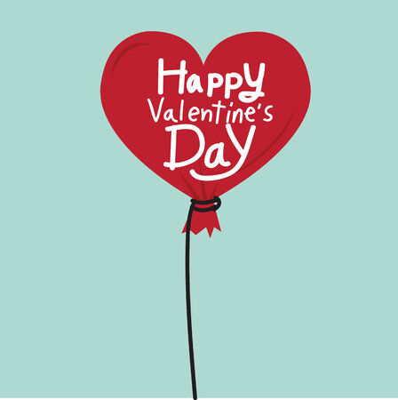 Happy Valentines Day With heart Air Balloonのイラスト素材