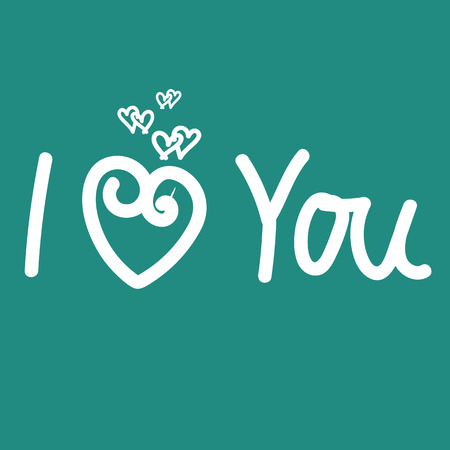 I LOVE YOU hand lettering illustration のイラスト素材