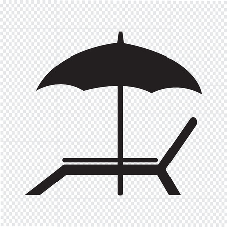 beach chair iconのイラスト素材