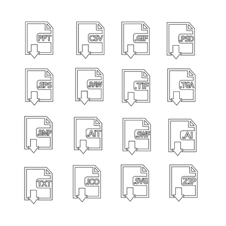 Files Format Icon Setのイラスト素材