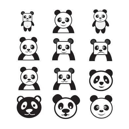 Panda cartoon character icon dessignのイラスト素材