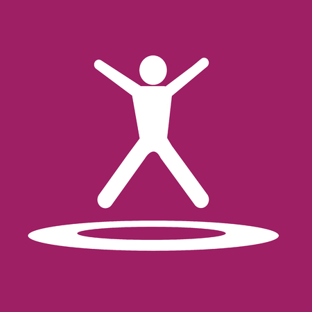 jumping Trampoline  icon Illustration designのイラスト素材