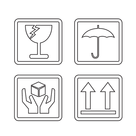 fragile icon symbol Illustration designのイラスト素材