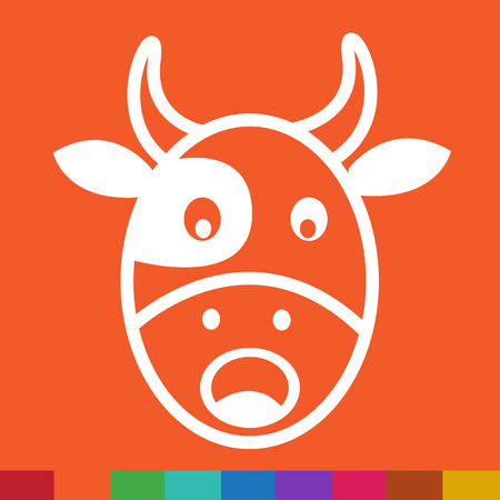 Cow Face emotion Icon Illustration sign designのイラスト素材