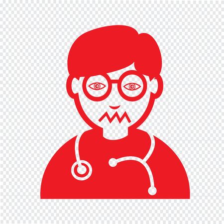 Doctor Face emotion Icon Illustration sign designのイラスト素材