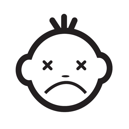 Cute Baby Face Emotion Icon Illustration symbol designのイラスト素材