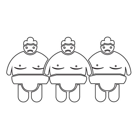 Sumo wrestling People Icon Illustration designのイラスト素材
