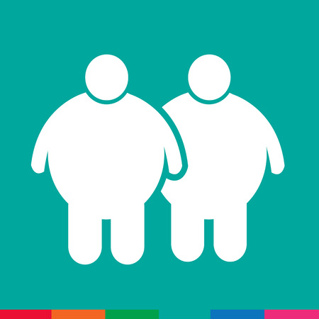 Fat People Icon Illustration designのイラスト素材