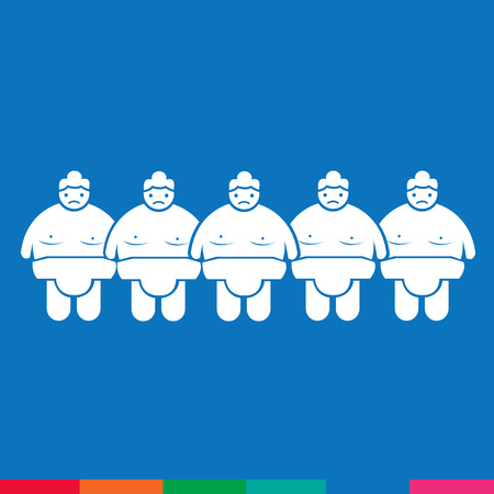 Sumo wrestling People Icon Illustration designのイラスト素材