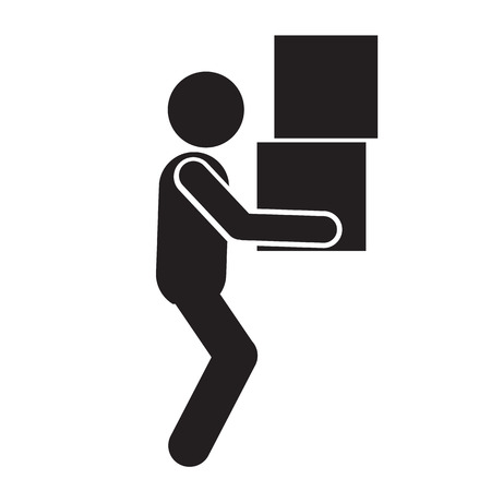 Man Moving Box Pictogram Icon Illustration designのイラスト素材