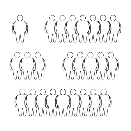 Fat People Icon Illustration designのイラスト素材