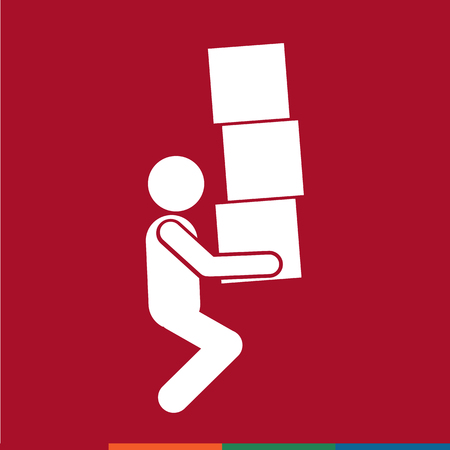 Man Moving Box Pictogram Icon Illustration designのイラスト素材