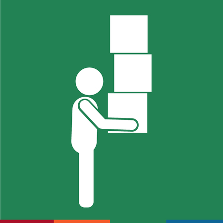 Man Moving Box Pictogram Icon Illustration designのイラスト素材