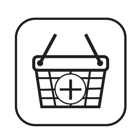Thin Line Shopping Basket Icon Illustration designのイラスト素材