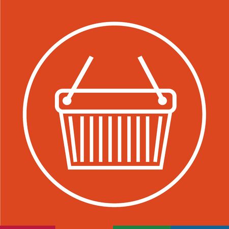 Thin Line Shopping Basket Icon Illustration designのイラスト素材