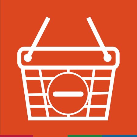 Thin Line Shopping Basket Icon Illustration designのイラスト素材