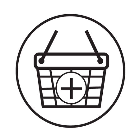 Thin Line Shopping Basket Icon Illustration designのイラスト素材