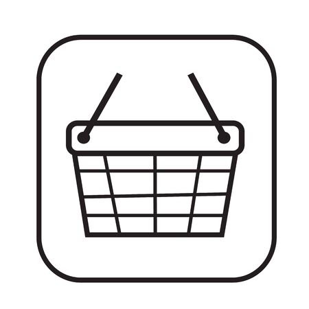 Thin Line Shopping Basket Icon Illustration designのイラスト素材