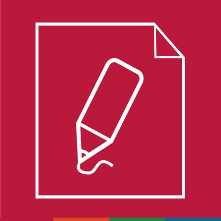 Thin line pencil document icon Illustration designのイラスト素材