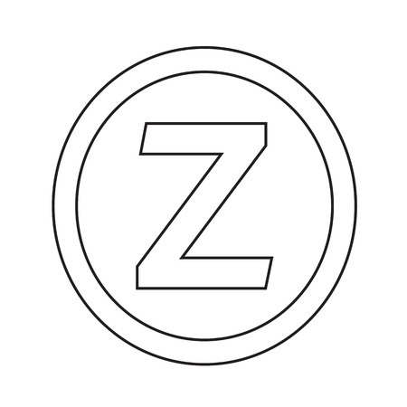 Basic font letter Z icon Illustration designのイラスト素材