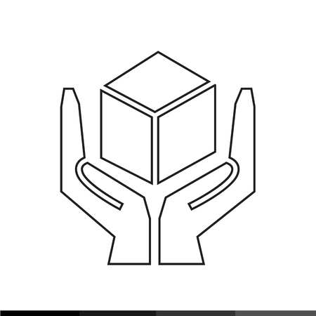 Handle with care sign icon illustration designのイラスト素材