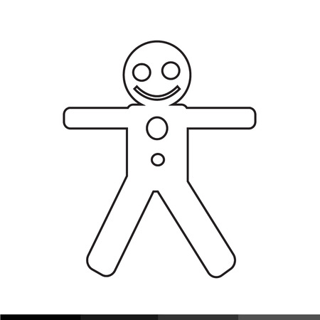 Gingerbread Man Icon illustration designのイラスト素材