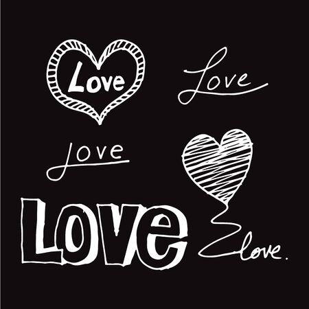 Doodle Love Drawing Illustration designのイラスト素材
