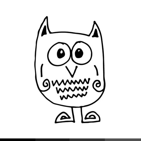 owl Hand draw Illustration designのイラスト素材