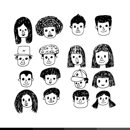 People face cartoon icon Illustration designのイラスト素材