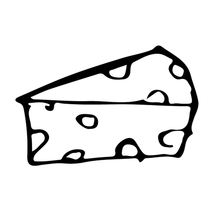 doodle cheese icon drawing illustration designのイラスト素材
