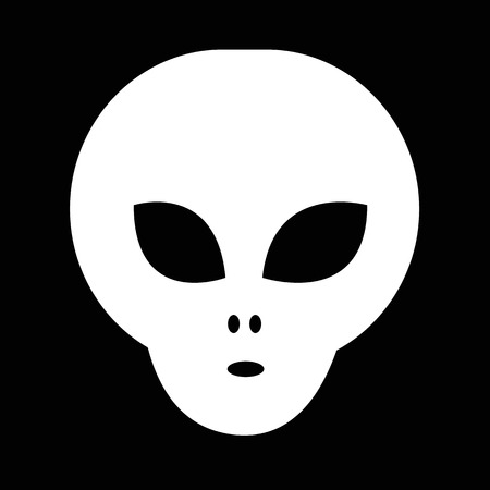 Grey alien icon illustration design