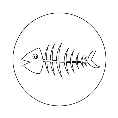 Fish skeleton icon illustration designのイラスト素材