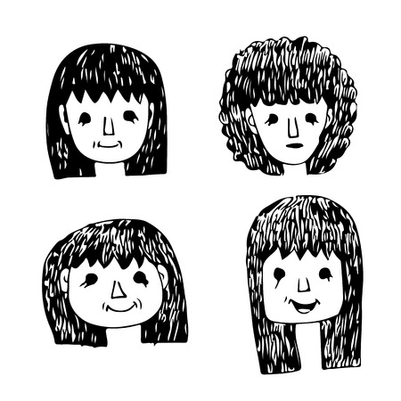 People face cartoon iconのイラスト素材