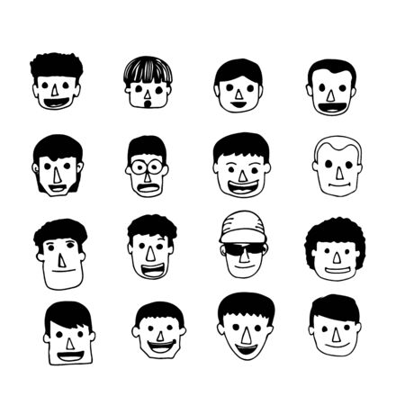 People face cartoon iconのイラスト素材