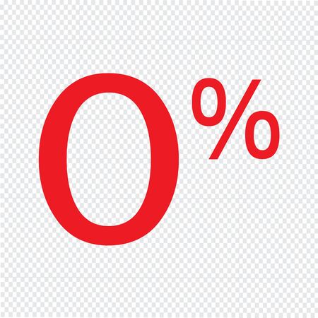 Zero percent sign icon vector illustrationのイラスト素材