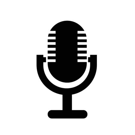 Black microphone icon illustration.のイラスト素材