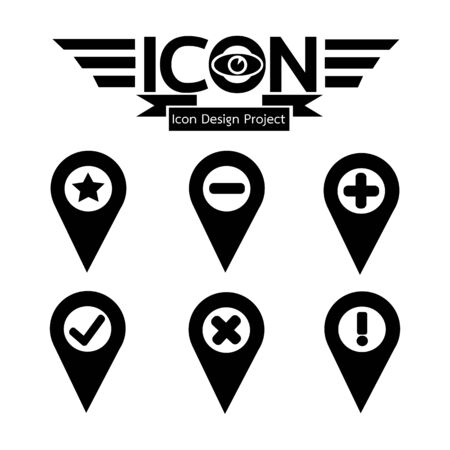 map pin iconのイラスト素材