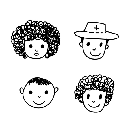 doodle people iconのイラスト素材