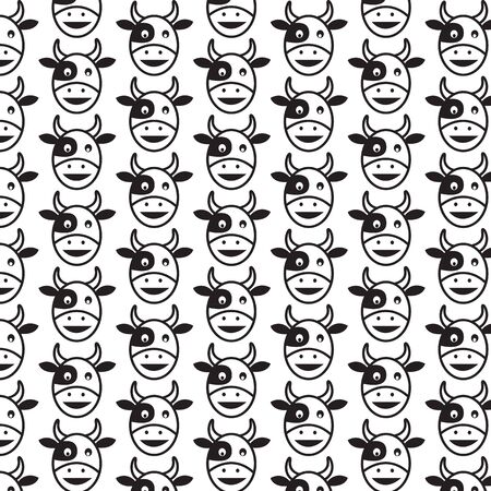 Pattern background Cow head iconのイラスト素材