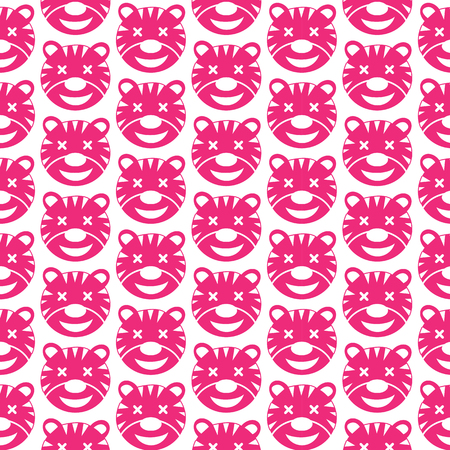 Pattern background Tiger Face emotion Iconのイラスト素材