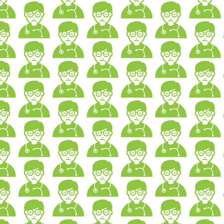 Pattern background Doctor Face emotion Iconのイラスト素材