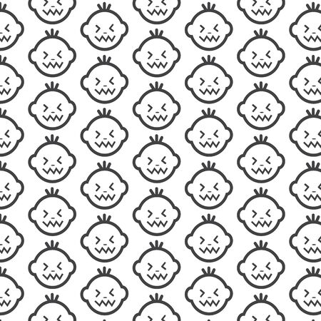 Pattern background Baby Face Emotion Iconのイラスト素材