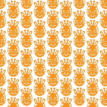 Pattern background Giraffe Face emotion Iconのイラスト素材