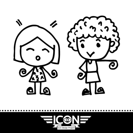 kid cartoon doodleの写真素材