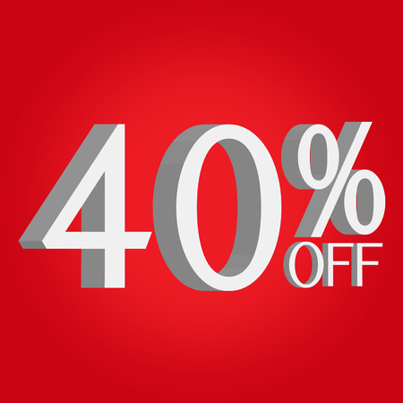 3D sale off text vector illustration.