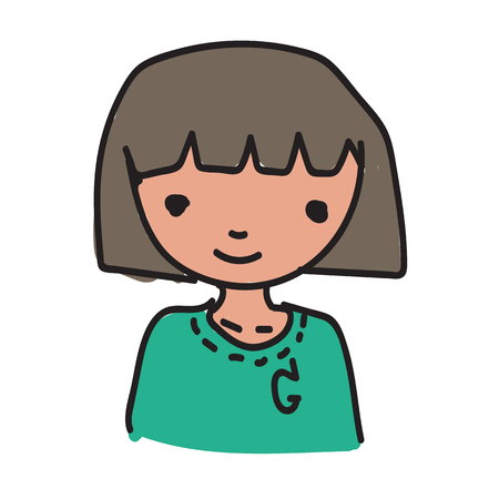 Draw woman cartoon Vector illustration.のイラスト素材