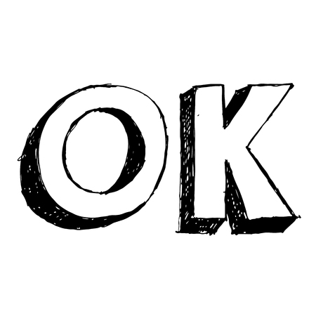 3D Lettering of the word ok.のイラスト素材